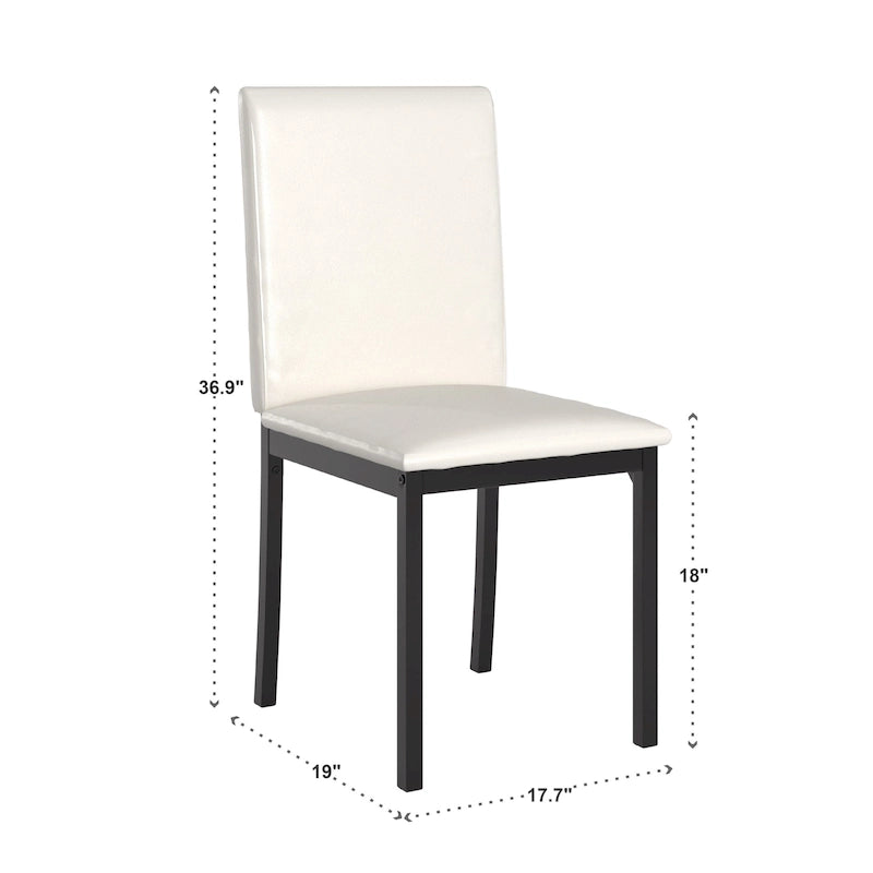 Lot de 2 chaises de salle à manger rembourrées, cadre en métal espresso, assise rembourrée, style moderne