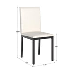 Lot de 2 chaises de salle à manger rembourrées, cadre en métal espresso, assise rembourrée, style moderne