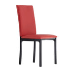 Lot de 2 chaises de salle à manger rembourrées, cadre en métal espresso, assise rembourrée, style moderne