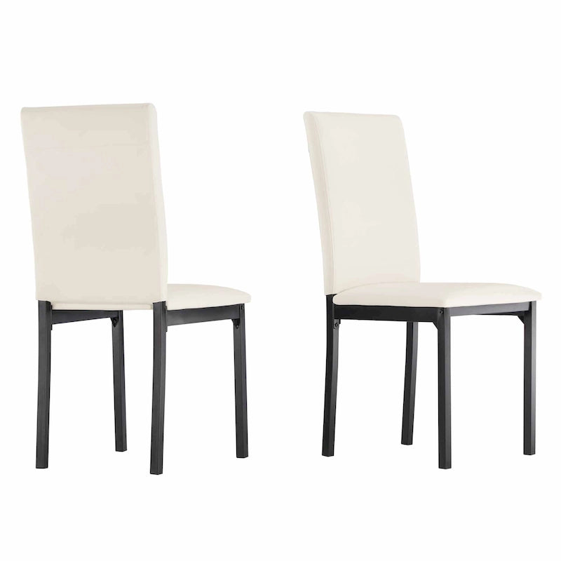 Lot de 2 chaises de salle à manger rembourrées, cadre en métal espresso, assise rembourrée, style moderne