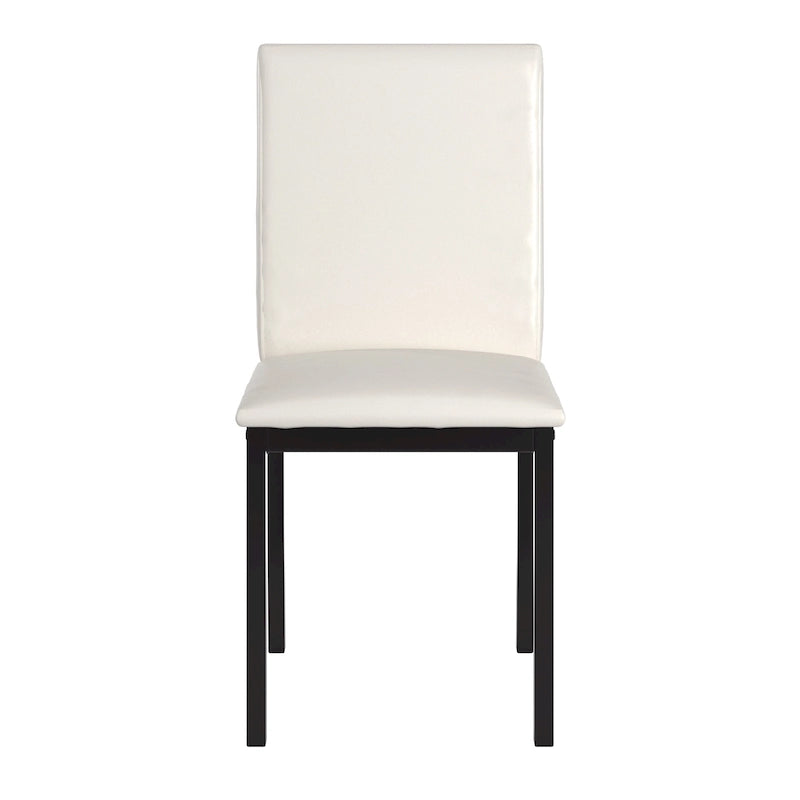 Lot de 2 chaises de salle à manger rembourrées, cadre en métal espresso, assise rembourrée, style moderne
