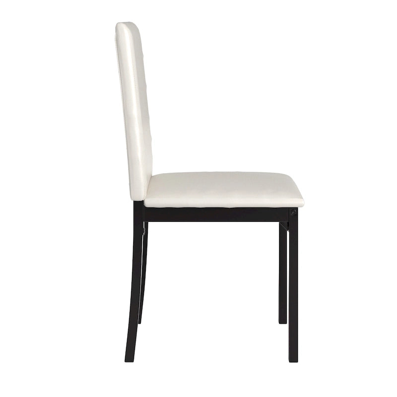 Lot de 2 chaises de salle à manger rembourrées, cadre en métal espresso, assise rembourrée, style moderne