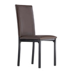 Lot de 2 chaises de salle à manger rembourrées, cadre en métal espresso, assise rembourrée, style moderne