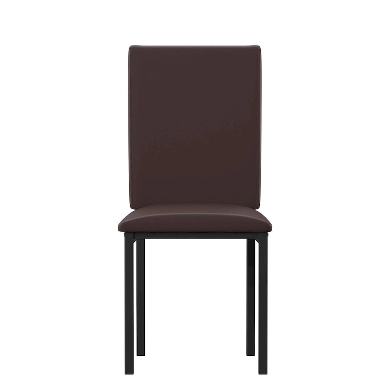 Lot de 2 chaises de salle à manger rembourrées, cadre en métal espresso, assise rembourrée, style moderne