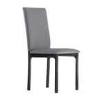 Lot de 2 chaises de salle à manger rembourrées, cadre en métal espresso, assise rembourrée, style moderne