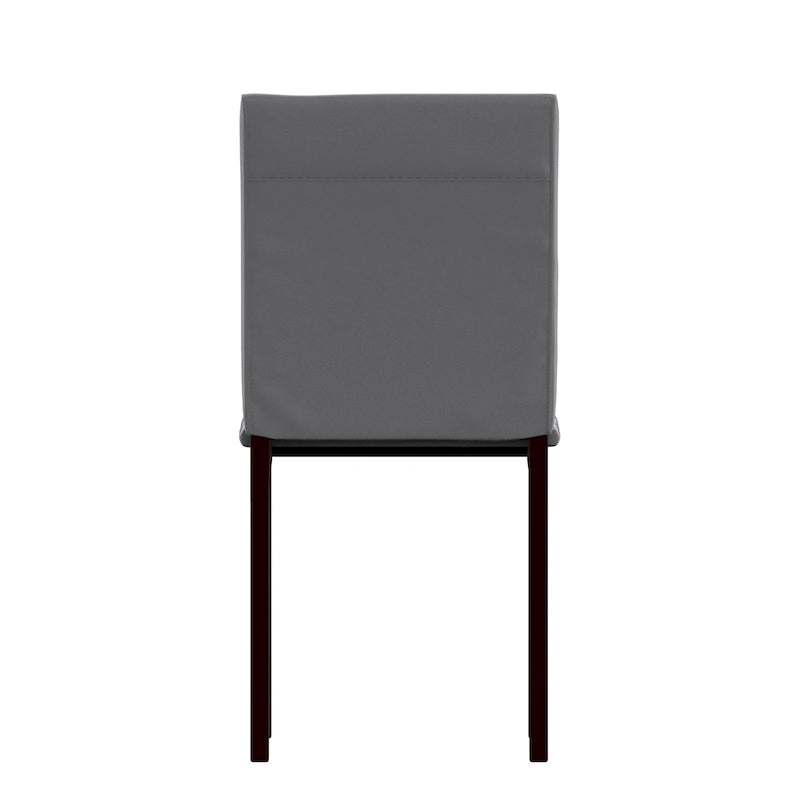 Lot de 2 chaises de salle à manger rembourrées, cadre en métal espresso, assise rembourrée, style moderne