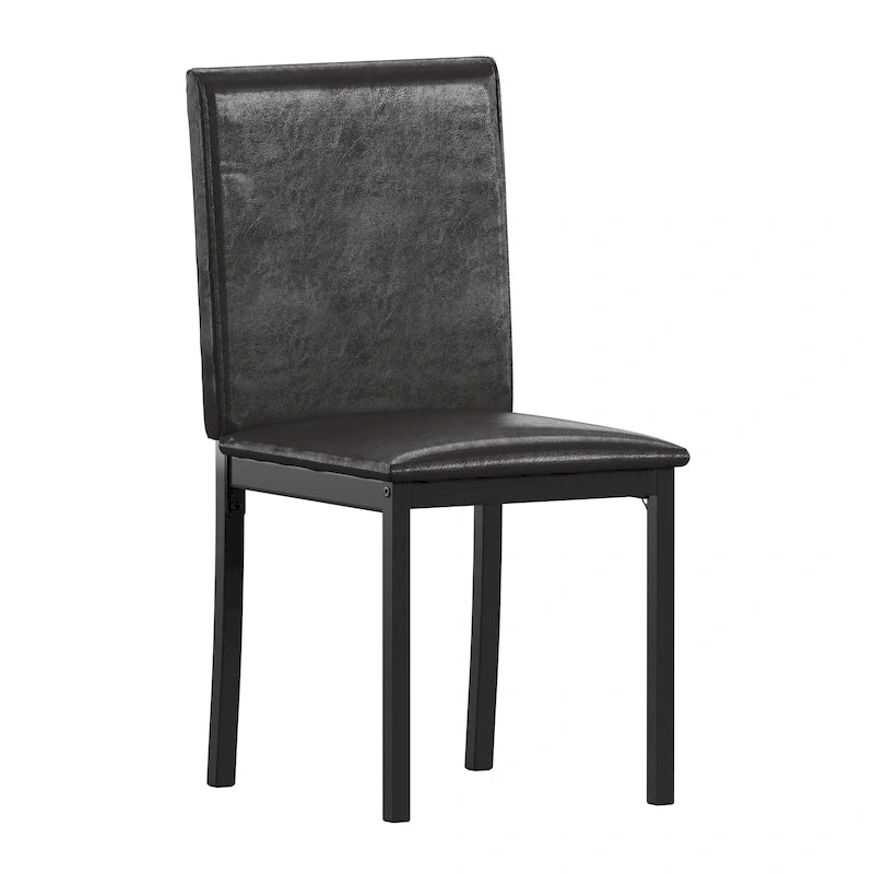 Lot de 2 chaises de salle à manger rembourrées, cadre en métal espresso, assise rembourrée, style moderne