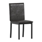 Lot de 2 chaises de salle à manger rembourrées, cadre en métal espresso, assise rembourrée, style moderne