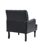 Fauteuils d'appoint en cuir végétalien capitonné avec garniture cloutée