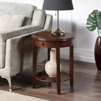 Table d'appoint avec 1 tiroir et étagère inférieure, style classique, pour salon