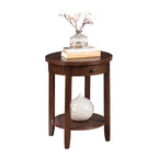 Table d'appoint avec 1 tiroir et étagère inférieure, style classique, pour salon