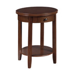 Table d'appoint avec 1 tiroir et étagère inférieure, style classique, pour salon