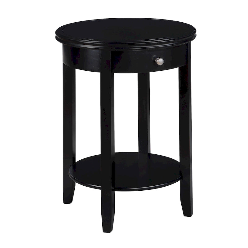 Table d'appoint avec 1 tiroir et étagère inférieure, style classique, pour salon