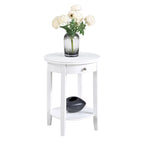Table d'appoint avec 1 tiroir et étagère inférieure, style classique, pour salon
