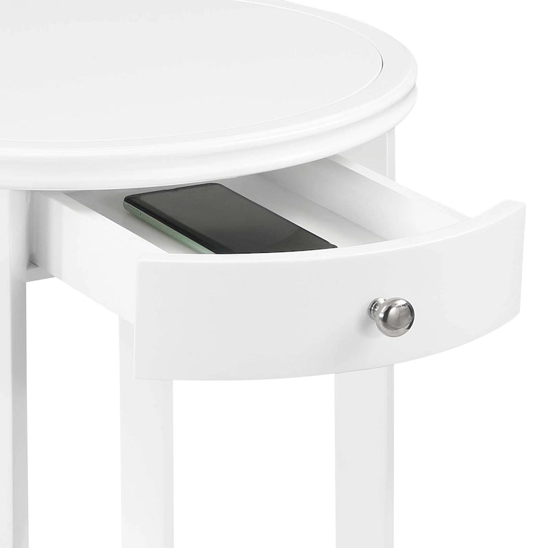 Table d'appoint avec 1 tiroir et étagère inférieure, style classique, pour salon