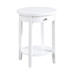 Table d'appoint avec 1 tiroir et étagère inférieure, style classique, pour salon
