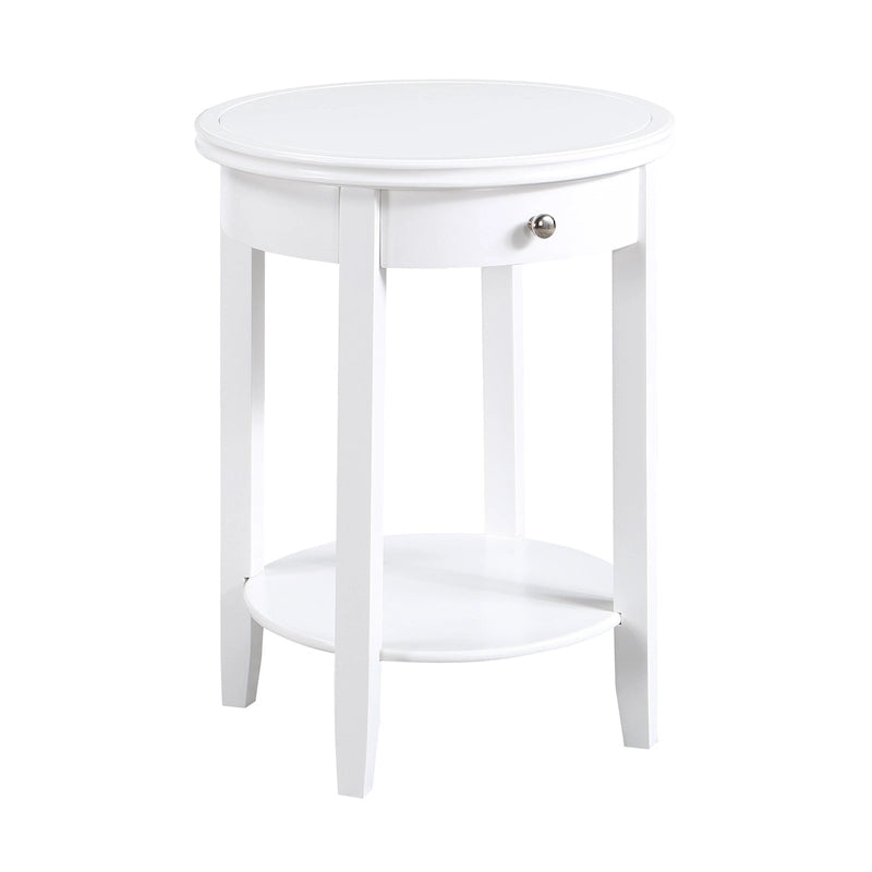 Table d'appoint avec 1 tiroir et étagère inférieure, style classique, pour salon