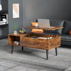 Fauteuil inclinable manuel traditionnel, cuir vegan, dossier à oreilles, clous décoratifs, pieds en bois massif