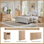 Table de chevet en bois vintage avec station de recharge, table d'appoint
