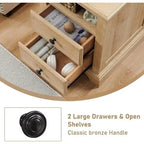 Table de chevet en bois vintage avec station de recharge, table d'appoint