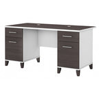 Bureau d'ordinateur de 152 cm avec tiroirs, bureau d'écriture pour bureau à domicile, plusieurs options de finition