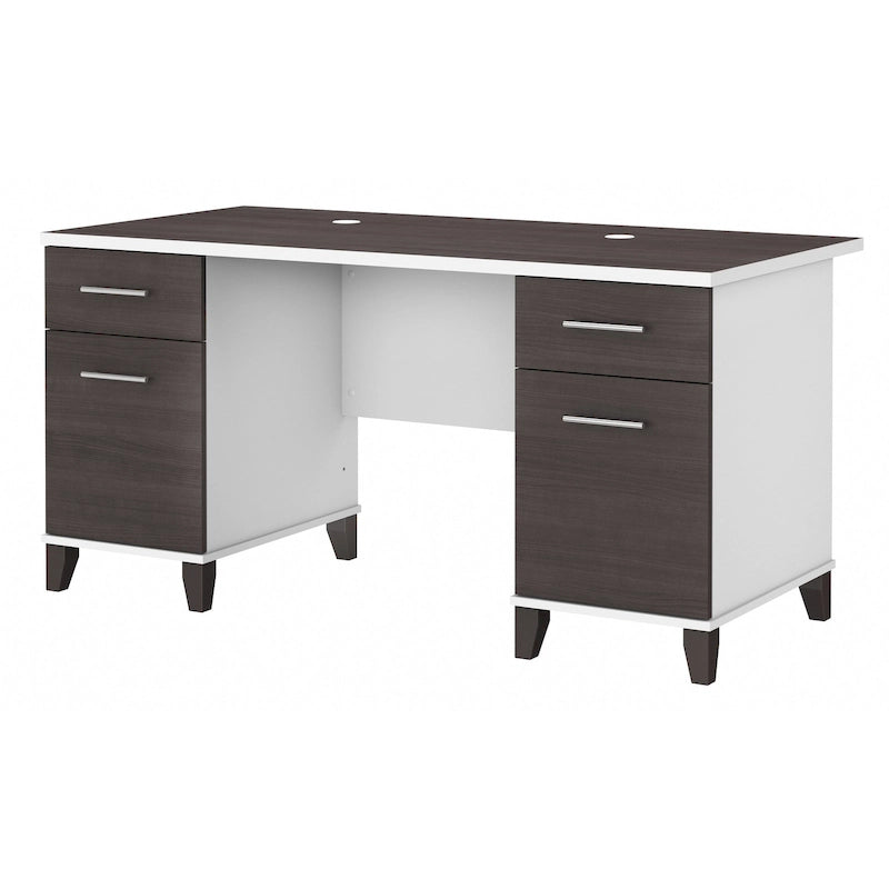 Bureau d'ordinateur de 152 cm avec tiroirs, bureau d'écriture pour bureau à domicile, plusieurs options de finition
