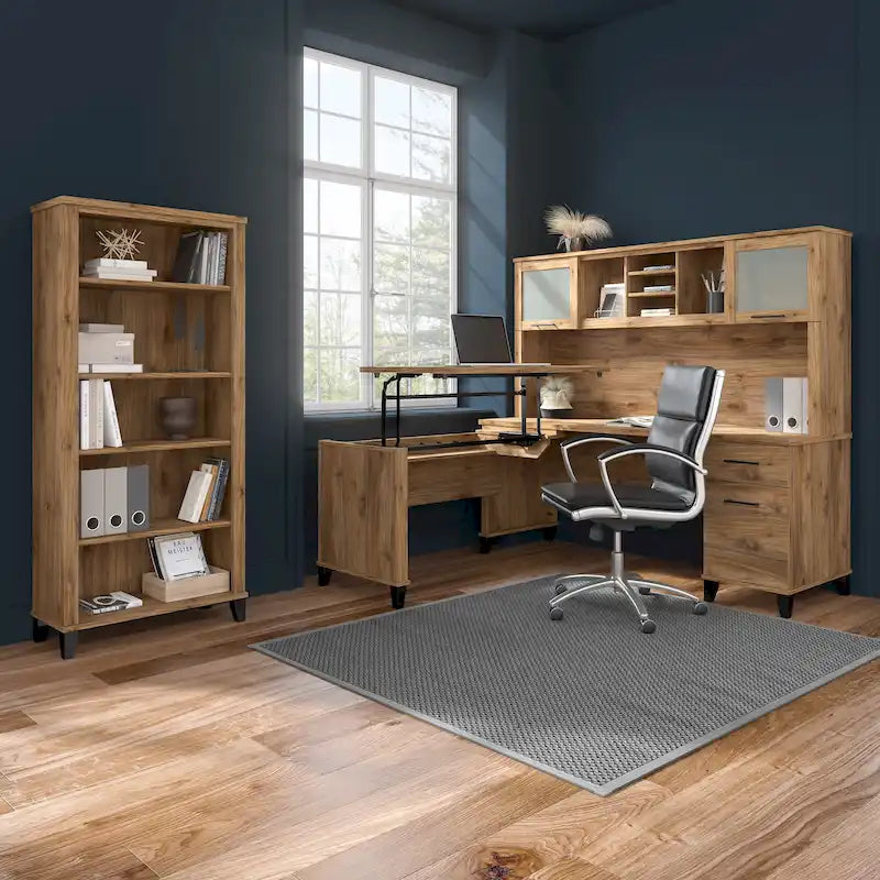 Bureau d'ordinateur de 152 cm avec tiroirs, bureau d'écriture pour bureau à domicile, plusieurs options de finition