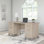 Bureau d'ordinateur de 152 cm avec tiroirs, bureau d'écriture pour bureau à domicile, plusieurs options de finition