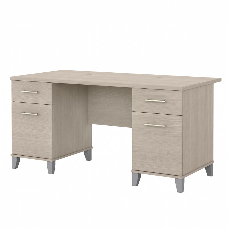 Bureau d'ordinateur de 152 cm avec tiroirs, bureau d'écriture pour bureau à domicile, plusieurs options de finition