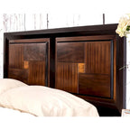 Ensemble de chambre 3 pièces en bois massif de noyer rustique, lit + commode + table de chevet, style ferme