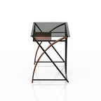 Bureau informatique en verre teinté gris moderne Falt de 47 pouces par Furniture of America