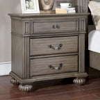 Chambre à coucher 5 pièces style classique en bois gris, ensemble traditionnel