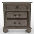 Chambre à coucher 5 pièces style classique en bois gris, ensemble traditionnel