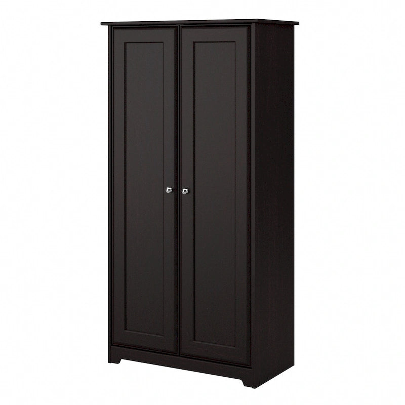 Meuble de rangement haut 79,8 cm (L) x 41,4 cm (l) x 155,2 cm (H), finition chêne expresso, étagères réglables