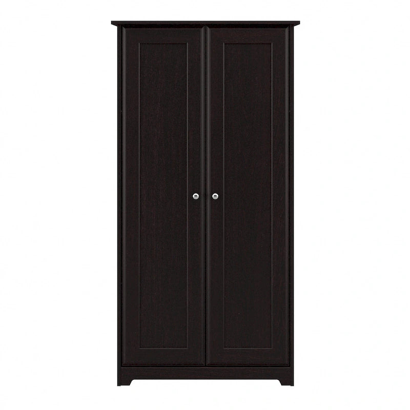 Meuble de rangement haut 79,8 cm (L) x 41,4 cm (l) x 155,2 cm (H), finition chêne expresso, étagères réglables