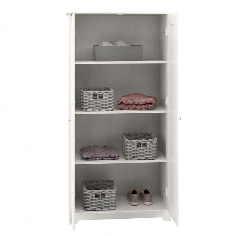 Meuble de rangement haut 79,8 cm (L) x 41,4 cm (l) x 155,2 cm (H), finition chêne expresso, étagères réglables