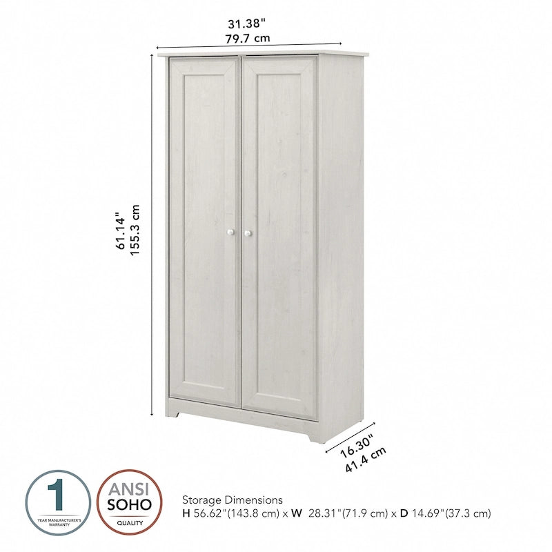 Meuble de rangement haut 79,8 cm (L) x 41,4 cm (l) x 155,2 cm (H), finition chêne expresso, étagères réglables