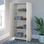 Meuble de rangement haut 79,8 cm (L) x 41,4 cm (l) x 155,2 cm (H), finition chêne expresso, étagères réglables
