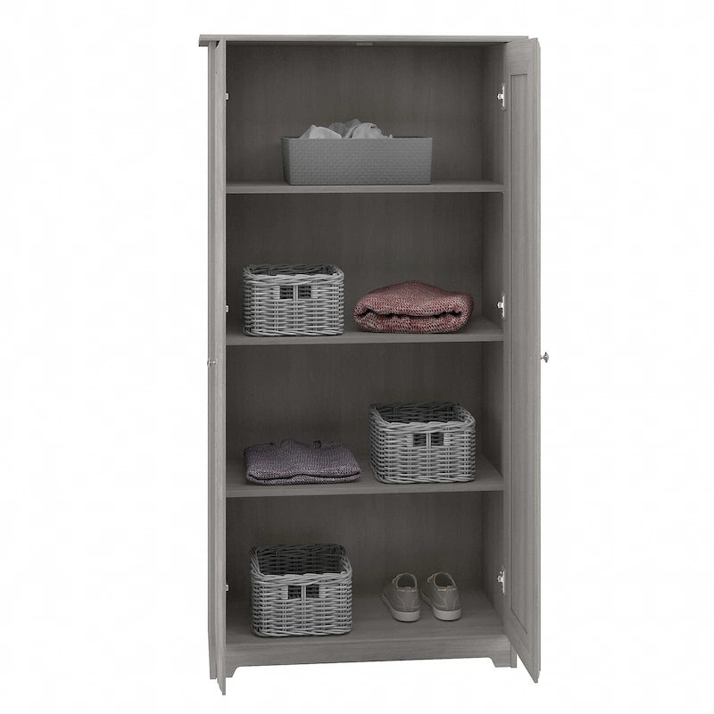 Meuble de rangement haut 79,8 cm (L) x 41,4 cm (l) x 155,2 cm (H), finition chêne expresso, étagères réglables