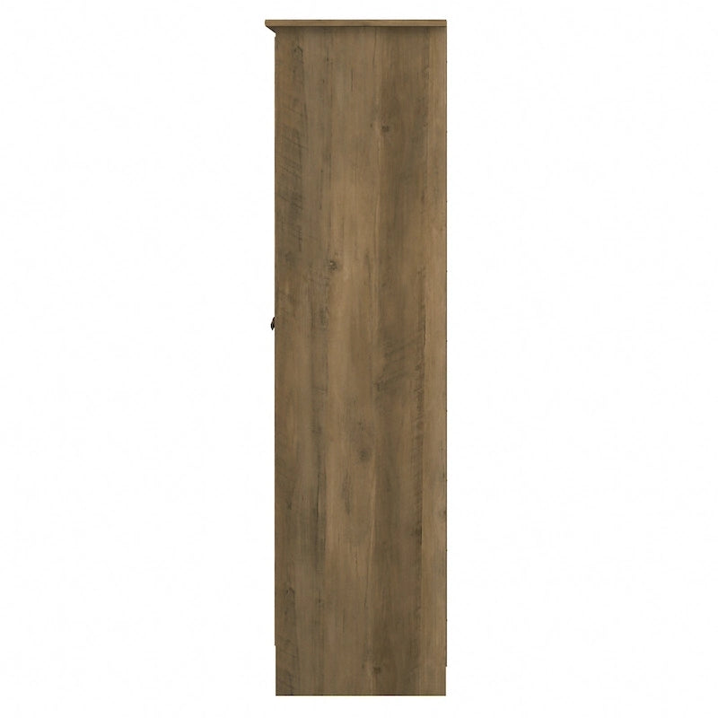 Meuble de rangement haut 79,8 cm (L) x 41,4 cm (l) x 155,2 cm (H), finition chêne expresso, étagères réglables