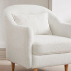 VANOMi 28.34 Fauteuil d'appoint, Fauteuil crapaud en velours avec pieds en bois massif