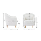VANOMi 28.34 Fauteuil d'appoint, Fauteuil crapaud en velours avec pieds en bois massif