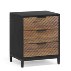 Tables de chevet avec tiroirs, Table de chevet moderne en bois clair pour chambres à coucher