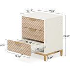 Tables de chevet avec tiroirs, Table de chevet moderne en bois clair pour chambres à coucher