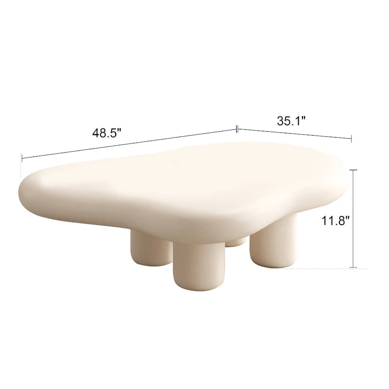 48,5 Table Basse Moderne Forme Nuage 4 Pieds