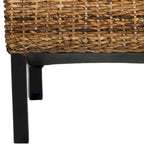 Lot de 2 chaises de salle à manger en osier naturel L 48 cm x P 56 cm x H 104 cm, style bohème côtier