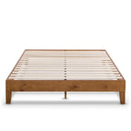 Cadre de lit plateforme en bois massif 12", sommier à lattes, pas besoin de sommier tapissier, style Mid-Century