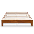 Cadre de lit plateforme en bois massif 12", sommier à lattes, pas besoin de sommier tapissier, style Mid-Century