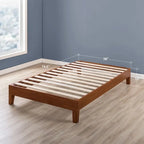 Cadre de lit plateforme en bois massif 12", sommier à lattes, pas besoin de sommier tapissier, style Mid-Century