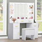 Coiffeuse Moasis avec prises intégrées et miroir lumineux - 55,1 H X 43,3 L X 15,74 P
